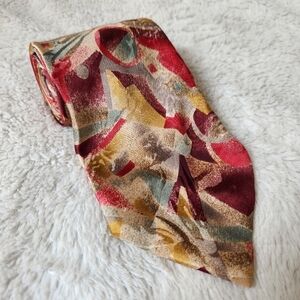 Vintage Cervino Red & Gold Geometric Tie